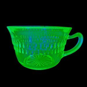 Vintage Uranium Depression Glass Green Collectible Tea Cup